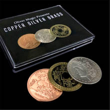 Медь серебро латунь (CSB) Магическая монета для фокусов появляются Исчезающие Магия закрыть иллюзии, трюк, реквизит ментализм весело легко 2024 - купить недорого