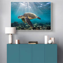 Sea Turtle Painting Art Print Ocean Turtle Poster Wall Art Picture for Bathroom Decoration Kids Bedroom Decor Canvas Print 2024 - buy cheap