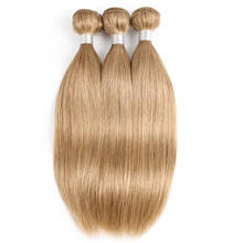 Kisshair #27 hair bundles honey blonde 16 to 24 inch pre-colored straight remy Brazilian human hair extension 2024 - buy cheap