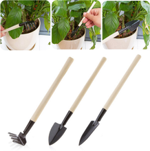 3 Pcs Mini Portable Gardening Tool Metal Head Shovel Rake Spade Plant Garden Soil Raising Flowers Wooden Handle Tool Set 2024 - buy cheap