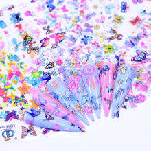 10 estilos de unhas borboleta flor adesivos unhas folha polonês colorido adesivo adesivo decalques do prego design da folha para manicure do prego 2024 - compre barato