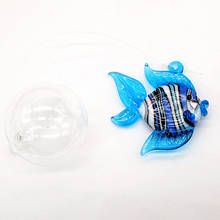 Burbuja de vidrio flotante, adorno de peces tropicales, estatuilla de animales marinos en miniatura, accesorios de decoración de paisaje de Acuario, estatua colgante 2024 - compra barato