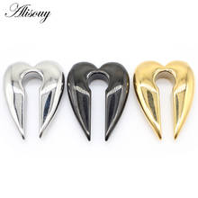 Alisouy 1pc Stainless Steel Lock Key Heart Water Drop Heavy Ear Weight Expanders Gagues Stretchers Piercing Earring Body Jewelry 2024 - buy cheap