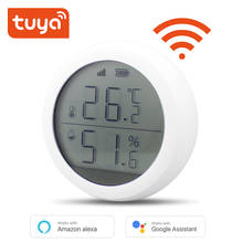 Tuya WIFI Temperature And Humidity  Support Alexa Google Sensor Built-in buzzer 55dB LCD Display Indoor Hygrometer Thermomete 2024 - buy cheap