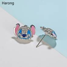 Quality Stainless Steel Anime Image Crystal Stud Earrings Anime Cute Female Small Earring Silver Color Woman Jewelry Accessories 2024 - buy cheap