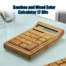 Functional Desktop Calculator Solar Power Bamboo Calculators with 12-digit Large Display Home Office PUO88 2024 - buy cheap
