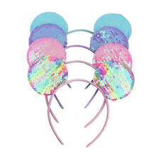 Disney 1 desenhos animados bonito mickey lantejoulas arco bordado bebê bandana crianças acessórios para o cabelo headwear 2024 - compre barato