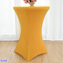Gold Colour Spandex Table Cover Cocktail Table Cloth Lycra High Bar Table Cover Wedding Party And Hotel Table Decoration 2024 - buy cheap