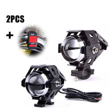 2PCS 125W 12V Motorcycle Headlight 3000LM Upper Low Beam Flash U7 LED Driving Moto Fog Spot Head Light Motorbike Decorative Lamp 2024 - buy cheap