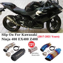 Silenciador de Escape para motocicleta, tubo de conexión modificado, DB Killer, para Kawasaki Ninja 400, EX400, Z400, 2017- 2021 2024 - compra barato