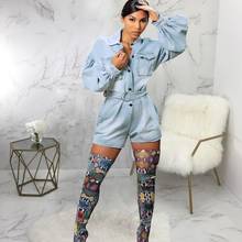 BKLD Women Rompers And Jumpsuits 2020 New Fashion Denim Jumpsuit Shorts Long Sleeve Women Playsuits Jean Romper Party Clubwear 2024 - compra barato