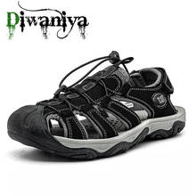 Diwaniya брендовые летние мужские сандалии нескользящая обувь дышащие удобные туфли из воловьей кожи обувь Мягкая и износостойкая подошва 49 2024 - купить недорого