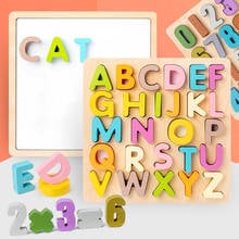 Quebra-cabeças de madeira para crianças, alfabeto digital montessori, brinquedos para aprendizagem pré-escolar, matemática infantil 2024 - compre barato