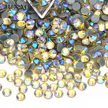 JUNAO SS6 8 10 12 16 20 30 Jonquil AB Hotfix Glass Crystal Rhinestones Flatback Iron On Transfer Strass Applique for Shoes Bags 2024 - buy cheap