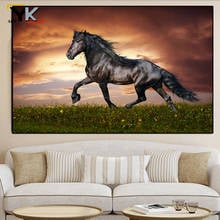 GoldLife животные живопись на холсте с изображением лошади HD Картина Пейзаж Закат настенные художественные плакаты принты для украшения спальни 2024 - купить недорого