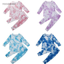 FOCUSNORM-Conjunto de pijama con estampado Tie Dye para bebés y niños, jersey de manga larga, Tops, pantalones, 1-6 años de otoño 2024 - compra barato