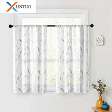 XUNTUO Modern Embroidery Short Tulle Curtains for Living Room Bedroom Half Window Sheer Voile Curtain in Kitchen Panel Drapes 2024 - buy cheap