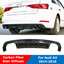 S Type Carbon Fiber Rear Shovel Bumper Lip Spoiler Diffuser For Audi A3 Hatchback Car Styling 2014-2016 2024 - buy cheap