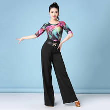Latin Dance Tops Pants New Adult Female Half Sleeved Practice Clothes Women Ballroom Dance Stage Performance Costumes 2024 - buy cheap
