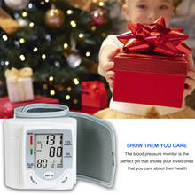 Monitor de pressão sanguínea com tela lcd tonômetro, medidor automático de pulso e pulso, pulsômetro digital 2024 - compre barato