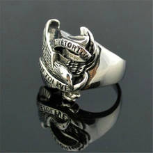 Heavy Silver color Stainless Steel LIVE TO RIDE Eagle Hawk Bird Animal Man Men's Finger Ring 2024 - buy cheap