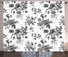 Black and White Flower Pattern Window Curtains Home Decor Kitchen Draperies Curtains for Bedroom Living Room Curtain 2024 - buy cheap