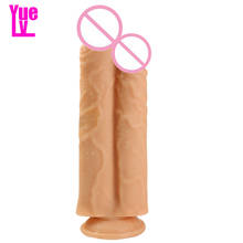 YUELV 10.8 Inch Double Heads Big Realistic Dildo With Suction Cup Artificial Penis Vaginal Anal G-spot Masturbation Sex Toys 2024 - buy cheap