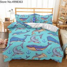 Shark Boy Bedding Set Ocean Animal Duvet Cover Set Queen King Size Ocean Fish Bed Set Blue Shark Bed Linen Set Home Textiles 2024 - buy cheap