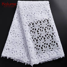 Kalume African Guipure Cord Lace Fabric Latest Guipure Cord Lace Fabric  Water Soluble Cord Lace Fabric For Dress Dresses H2368 2024 - buy cheap