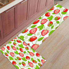 Modern Anti-slip Kitchen Mat Strawberry Plant Fruit Home Entrance Doormat Balcony Living Room Carpet 2024 - buy cheap