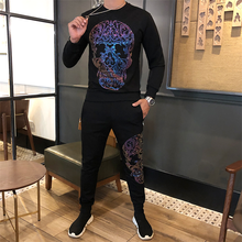 high quality casual men's sportswear suit New fashion hot selling men's leisure suit diamond skull 2024 - buy cheap