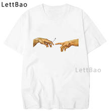 Мужская футболка в стиле Харадзюку LettBao MICHELANGELO, хлопковая Повседневная футболка с забавным принтом в стиле хип-хоп 2024 - купить недорого