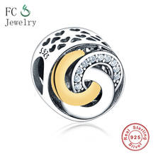 Interlinked Circles Charm Bead Fit Original  Charm Bracelet 925 Sterling Silver Women DIY Jewelry Making Berloque 2024 - buy cheap