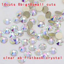 Super bright 16-facets ss16-ss30 Glue on Glass stone Flatback Non-hotfix Crystal AB Rhinestones Nail Art Decorations DIY 2024 - buy cheap