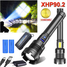 Super Powerful XHP90.2 LED flashlight led display torch suitable for outdoor use 18650 26650 xhp70 COB 7 modes flash light 2024 - buy cheap