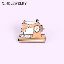 Cute Orange Sewing machine Badges Cartoon Daily supplies Soft Enamel Pin Brooch Bag Clothes Lapel pins Gift for Female Jewelry 2024 - buy cheap