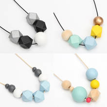 1pc Bohemian Colorful Wood Beads Long Necklace For Women 2019 Big Beads Pendants Statement Necklace Beach Jewelry 2024 - buy cheap