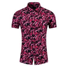 Plus size 7XL 2019 summer new men's short-sleeved Hawaiian shirt cotton slim-fit shirt tide regular men's fashion 2024 - buy cheap