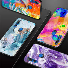 Cor pintura de vidro temperado caso telefone para huawei honor 8x 9 10i 20i 20lite 20pro 30 pro capa escudo 2024 - compre barato