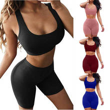 Women tracksuit Set Short Sleeveless Crop Top Shorts two Piece set Set Outfits Summer Women Sports Clothes  Outfits 2024 - buy cheap