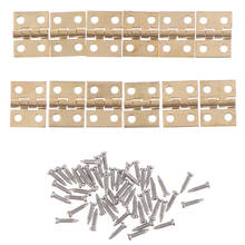 12 Set Mini Metal Hinge And Screws for 1/12 House Miniature Cabinet Furniture Brass Hinge Dollhouse Miniature Cabinet Closet 2024 - buy cheap