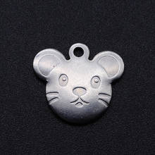 5pcs/lot 100% Stainless Steel Mouse DIY Charm Pendant Wholesale Accept OEM Order Top Quality Bracelet Making Charms 2024 - buy cheap