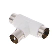 2 Way TV T Splitter Aerial Coaxial Cable Male to 2x Female Connectors Adapter 2024 - buy cheap