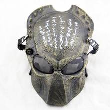 Máscara tática predador de paintball wolf 2.0, máscara facial de segurança para jogo de guerra, caça, halloween, festa, airsoft 2024 - compre barato