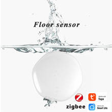 Tuya Zigbee-Alarma de fugas de agua, Sensor de fugas de agua, Detector de alerta de inundación, sistema de alarma de desbordamiento, Smart Life, se puede usar con Gateway 2024 - compra barato