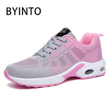 Zapatillas deportivas de malla con cojín de aire para mujer, Tenis femeninos de talla grande 35-42, color rosa, 2021 2024 - compra barato