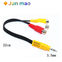 Cable adaptador AV de Audio y vídeo para reproducción de Audio y vídeo, 1 Uds., 3,5mm, Aux, macho, estéreo a 3 RCA hembra 2024 - compra barato