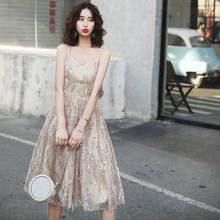 Новинка 2020, короткое коктейльное платье Suosikki с блестками Вечерние вечернее размера плюс, женское кружевное платье 2024 - купить недорого