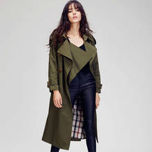 Gabardina de doble botonadura para mujer, abrigo británico, rompevientos, Otoño, nueva moda 2024 - compra barato