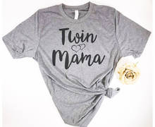 Twin MAMA tshirts Mother's day gifts funny cute t-shirts  cotton round o-neck short sleeve top tees for mom 2024 - buy cheap